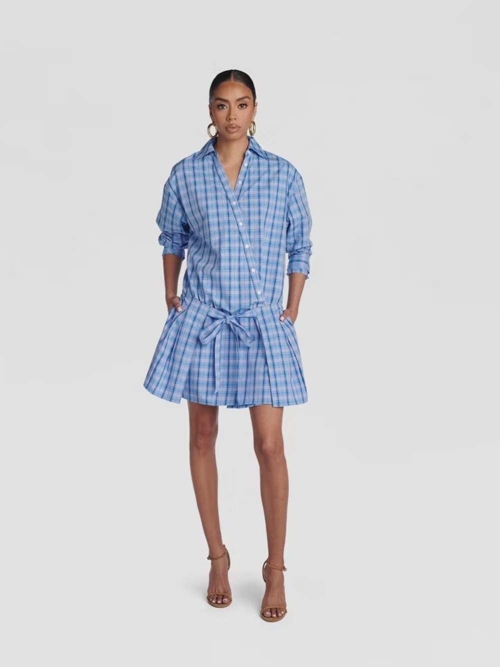KBB by Kahlana Women's 'The Apron Shirt Dress' Long Sleeve Cotton